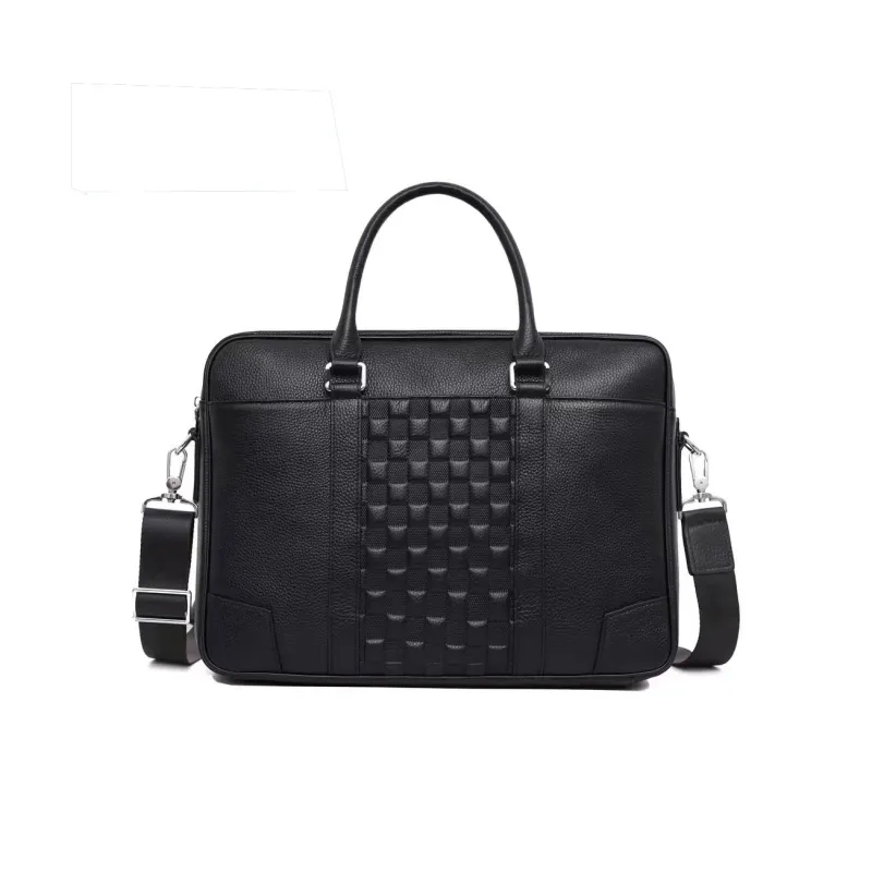 DOSRFINI Cow Leather Briefcase, Shoulder Bag, Crossbody Bag, Handbag Regular Men's Black-0