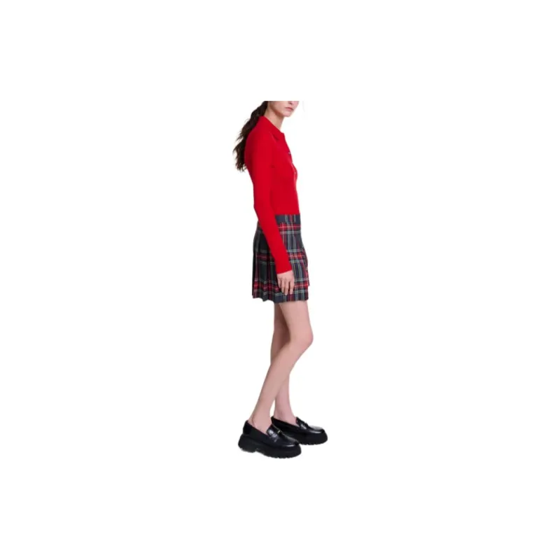 Maje Tartan check Mini Skirt-3