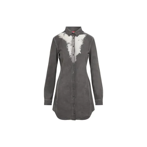 DIESEL Logo Embroidered Long Shirt