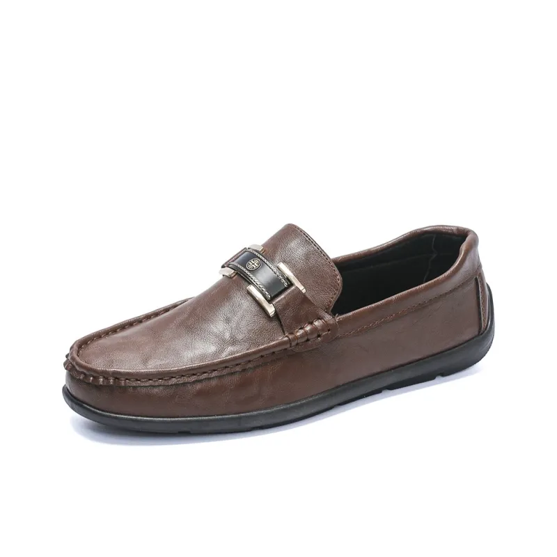 KUPE Men's Casual Shoes Men Low Top Black/Brown-5