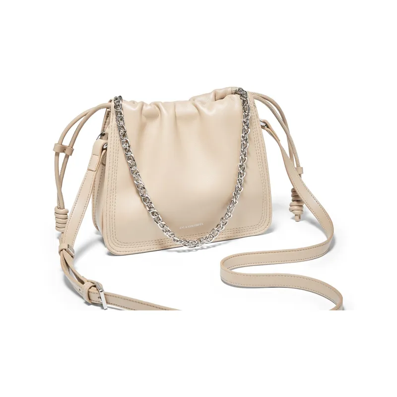 FOXER Synthetic Leather Shoulder Bag Regular Women's Cookie Yellow/Ecru-9