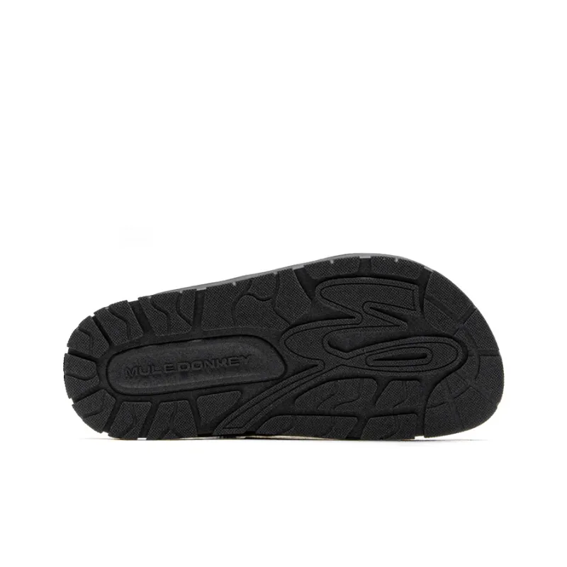 Mule Donkey Abrasion Resistant Quiet Slide Slippers Unisex Black-7