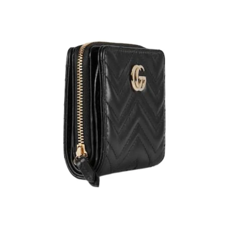 GUCCI GG Marmont Leather Wallet Mini Women's Black-1