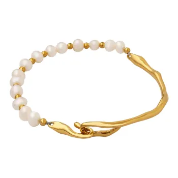 NAITANG Titanium Steel Freshwater Pearl Bracelets Unisex
