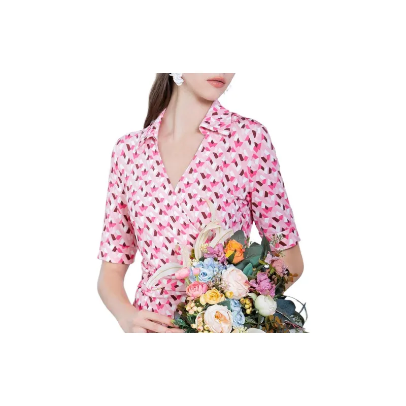 BESIONIA SS23 Short Sleeved Dresses Women's Pink-3
