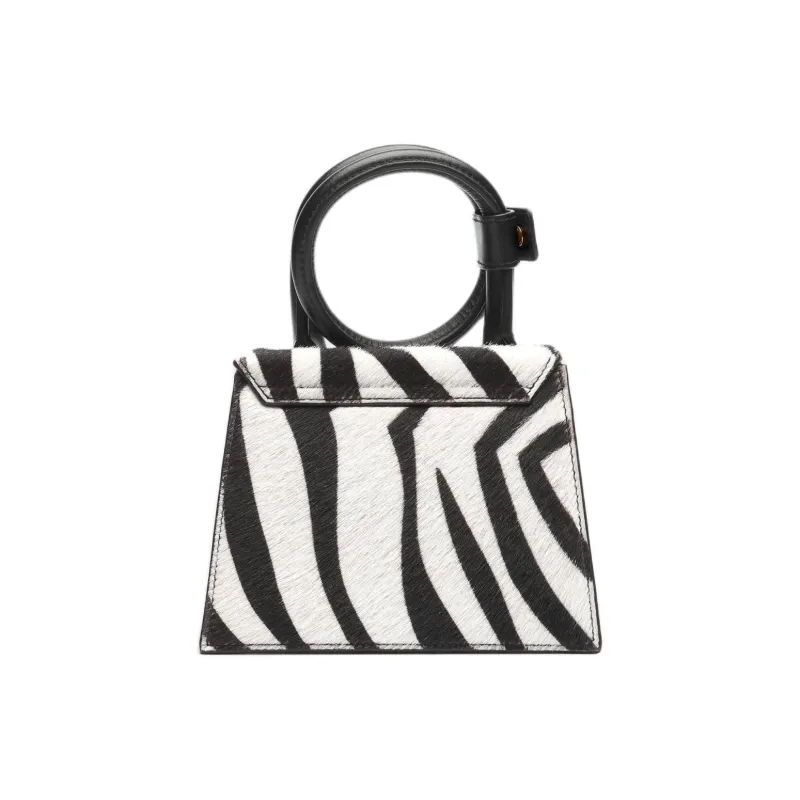 Jacquemus Horsehair Shoulder Bag Crossbody Bag Handbag Mini Women's Black & White-2
