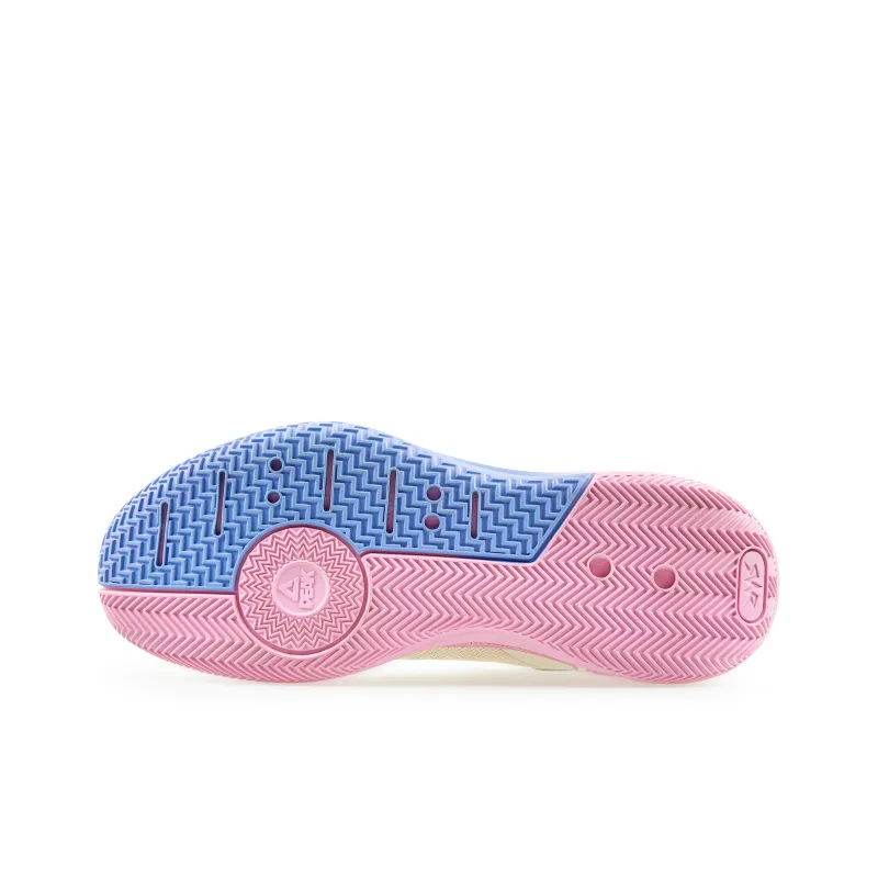 PEAK Basketball Shoes Men Low Top Light Khaki/Blue/Pink-5
