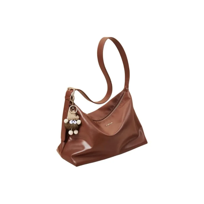 JOSINY PU Tote Bag Shopping Bag Handbag Shoulder Bag Medium Size Women's Premium Brown/Black-5