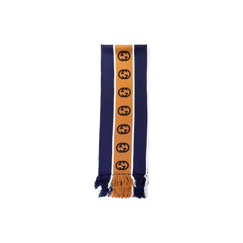 GUCCI Knit Scarf Men Blue