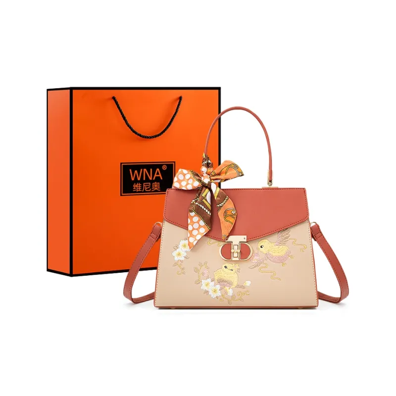 Vigno Synthetic Leather One Shoulder Handbags Women's Apricot & Brown-0