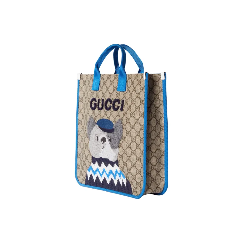 GUCCI GG Supreme Canvas Tote Bag Shopping Bag Handbag Kids' Beige & Ebony-1