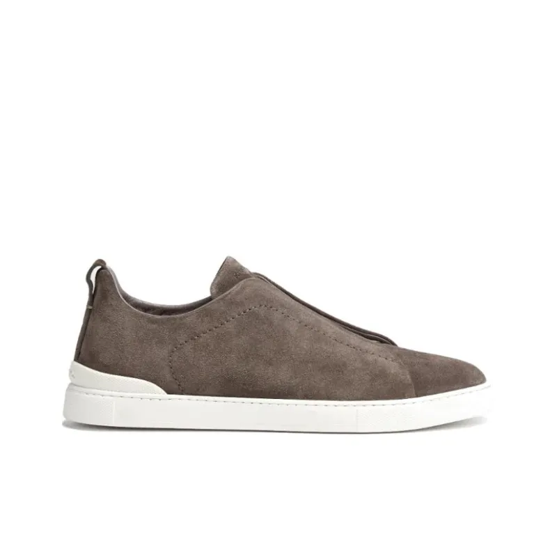 Zegna Triple Stitch Suede Trainers-1