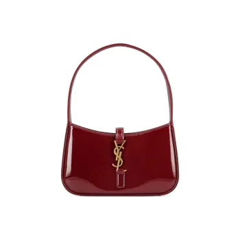 SAINT LAURENT Patent Leather Handbag Mini Women's Burgundy