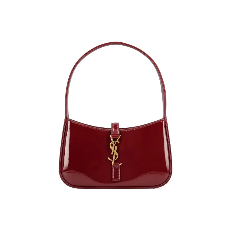 SAINT LAURENT Patent Leather Handbag Mini Women's Burgundy-0