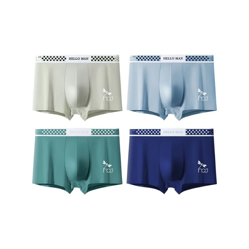 RED DRAGONFLY Cotton Panties Men's 4 Piece Gift Box Sets-10