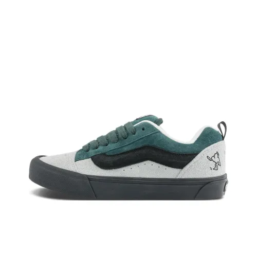 Vans Knu Skool Anti Slip Wear Resistant Low Top Skateboard Shoes Unisex Gray Green