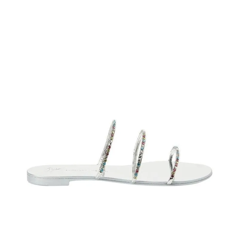 giuseppe zanotti Dark Colorful Crystal embellished Slides-1