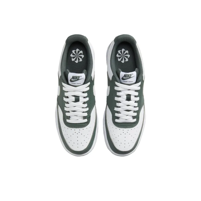 Nike Court Vision Anti Slip Wear Resistant Low Top Skateboard Shoes Women's Green White-3