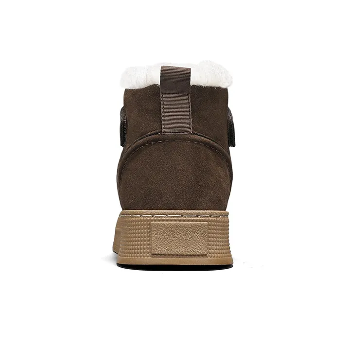 Warrior Coverage Thermal Slip Resistant Abrasion Resistant Height Increasing High Top Skateboard Shoes Men's Brown-4