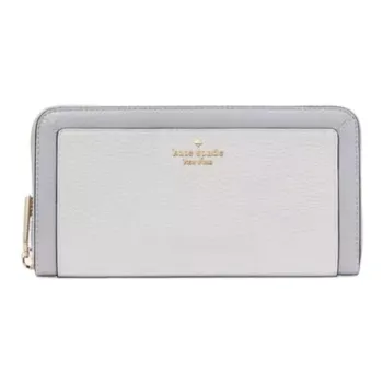 Kate Spade Leather Wallet Large Size Women's Gray Multicolor