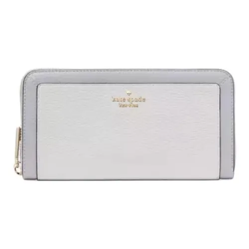 Kate Spade Leather Wallet Large Size Women's Gray Multicolor