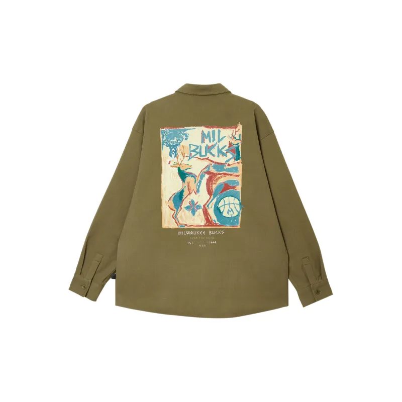 JACK JONES· Long Sleeved Shirt Top Men's Army Green-1