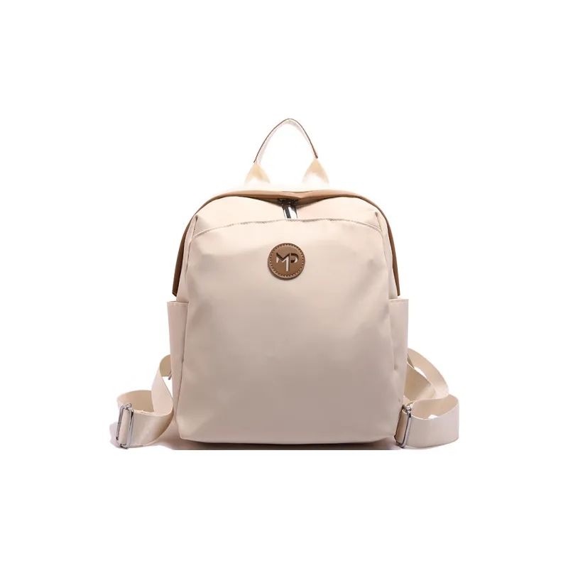 Gorora Nylon One Shoulder Portable Backpack Regular Women's Ecru Black Khaki-0