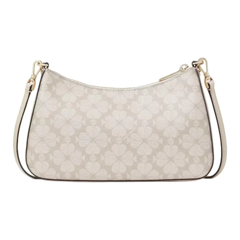 Kate Spade Flower PVC Handbag Shoulder Bag Crossbody Bag Medium Size Women's Light Beige Multicolor-2