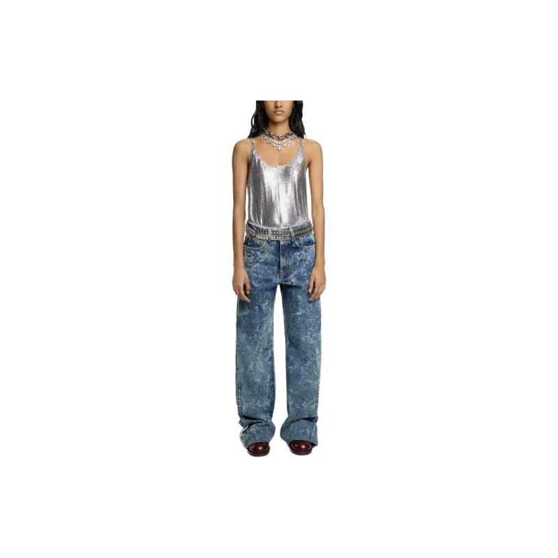 Rabanne Wide Leg Jeans 'Acid Water Green'-2