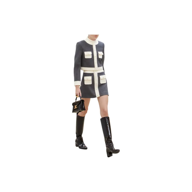 CELINE FW24 Casual Short Skirts Women's Medium Gray-2