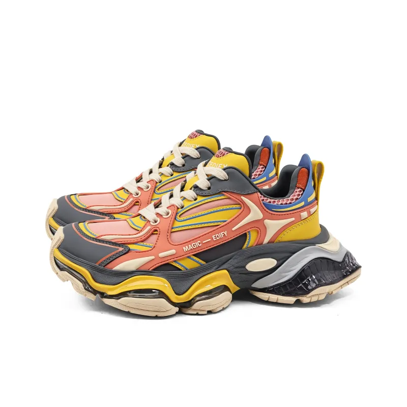 KMD Cushioning, Breathable, Height Increasing Low Top Chunky Sneakers Women's-6