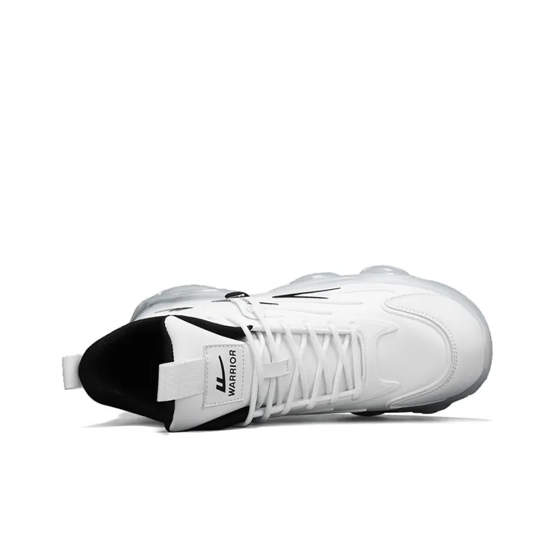 Warrior Anti Slip And Wear Resistant Lightweight Height Increasing Coverage Low Top Running Shoes Men's White Black-3