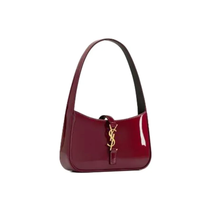 SAINT LAURENT Patent Leather Handbag Mini Women's Burgundy-1