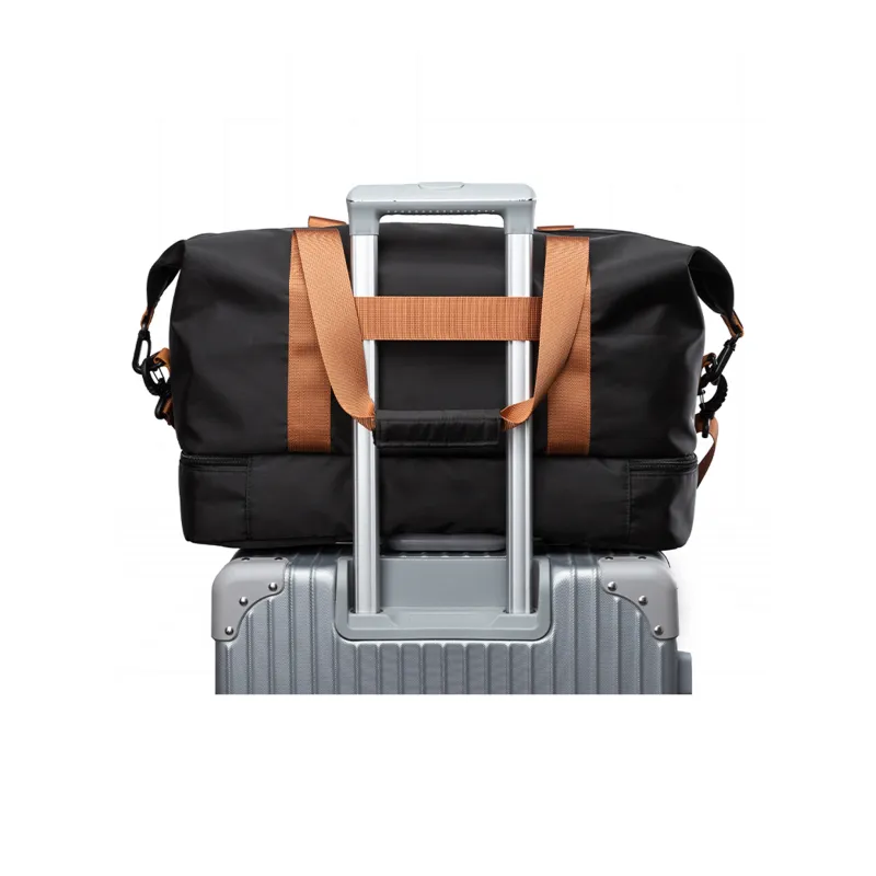 MOYYI Oxford Travel Bag Large Size Unisex Black/Khaki-3