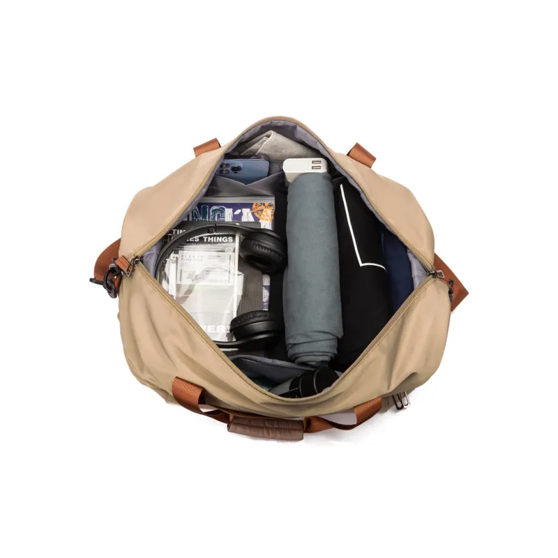 MOYYI Oxford Travel Bag Large Size Unisex Black/Khaki-10