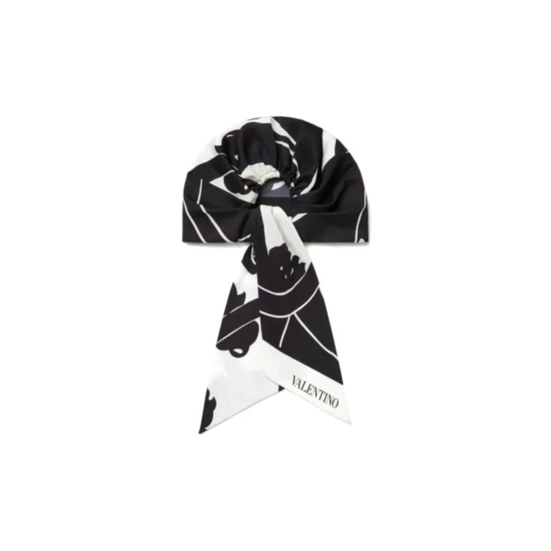Valentino Silk Cotton Headwraps Women's Black-1