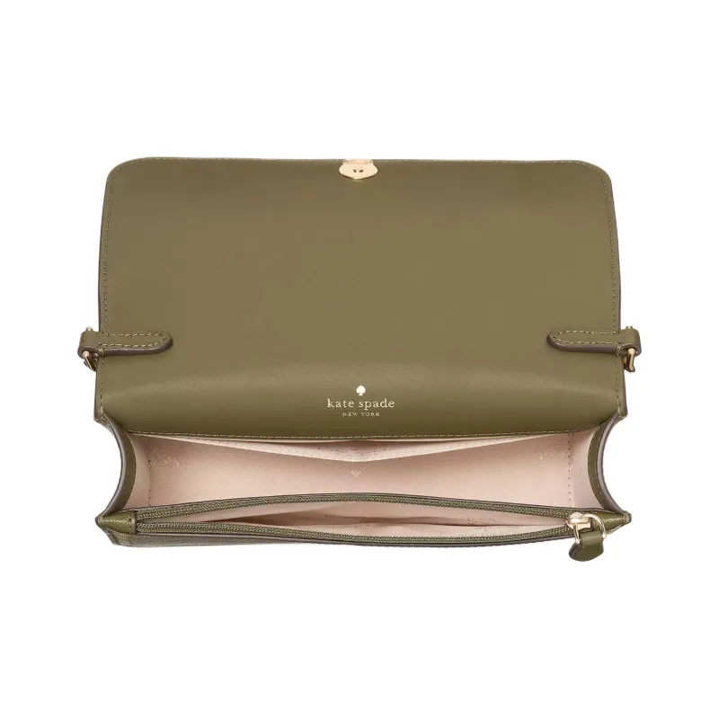 Kate Spade Saffiano Leather Shoulder Bag, Crossbody Bag Mini Women's Seaweed Green-3