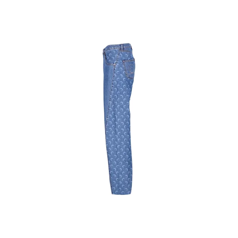 Marine Serre Moon Printed Logo Patch Jeans-2