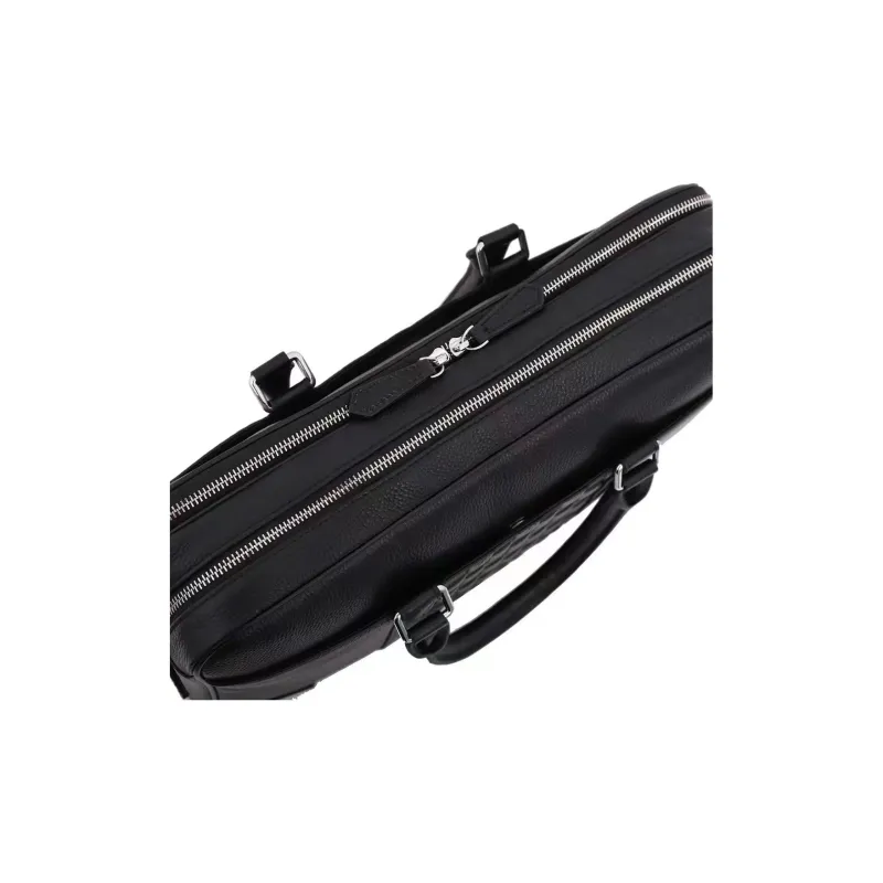 DOSRFINI Cow Leather Briefcase, Shoulder Bag, Crossbody Bag, Handbag Regular Men's Black-3