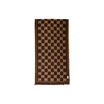 GUCCI Knit Scarves Men's Coffee Brown