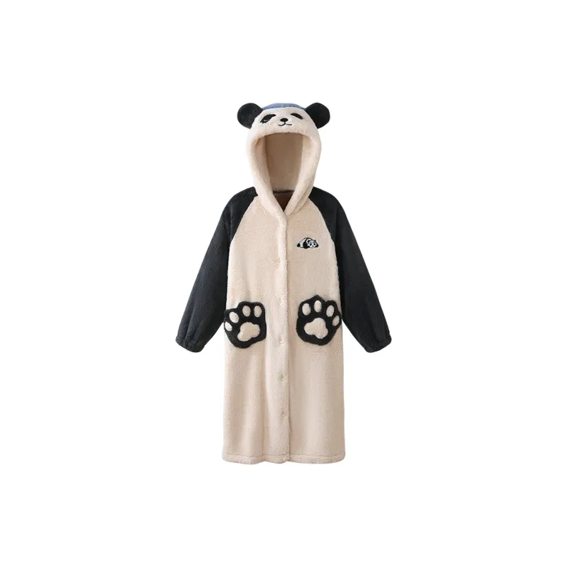 JINGYUN Pajama Robe Winter Women's Apricot-0