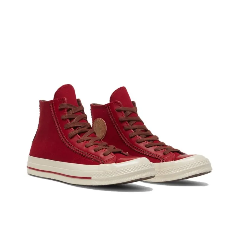 Converse 1970s Anti Slip Wear Resistant High Top Skateboard Shoes Unisex Red-2