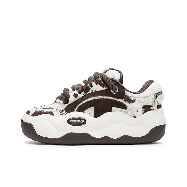 Champion CloudNine Cotton V1 Low Top Skateboard Shoes Women's Baroque Brown/Milk White-0