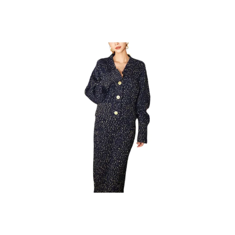 BESIONIA FW24 Sweater Women's Blue Pattern-1