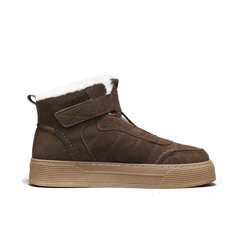 Warrior Coverage Thermal Slip Resistant Abrasion Resistant Height Increasing High Top Skateboard Shoes Men's Brown-2
