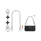 (Silver) Black Four-Leaf Clover Extender Chain+Decorative Chain 40cm+Free Screwdriver