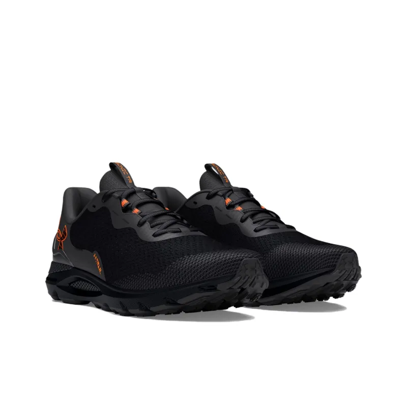 Under Armour Sonic Trail Slip Resistant Low Top Trail Running Shoes Unisex Black Orange-2