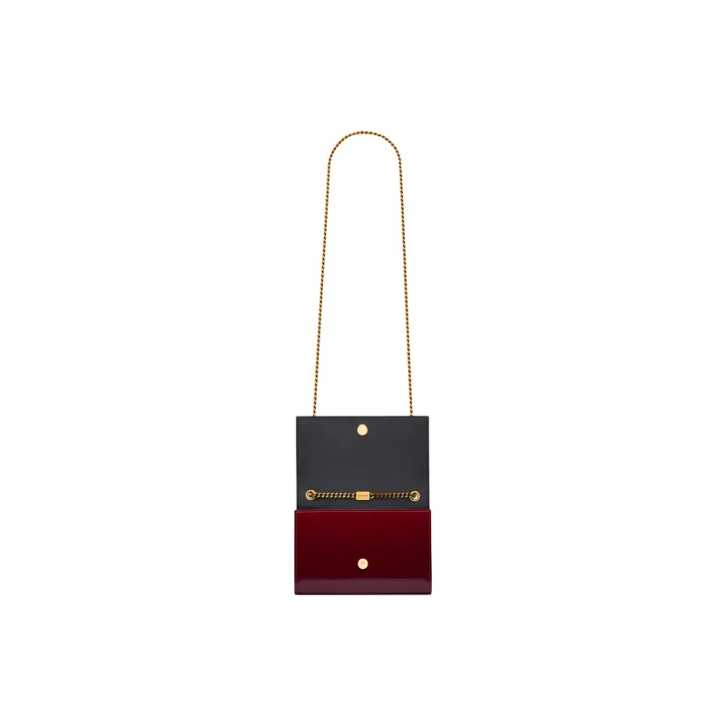 SAINT LAURENT KATE Calfskin Shoulder Bag, Crossbody Bag Trumpets Women's Red-4
