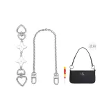 (Silver) White Four-Leaf Clover Extender Chain+Decorative Chain 40cm+Free Screwdriver