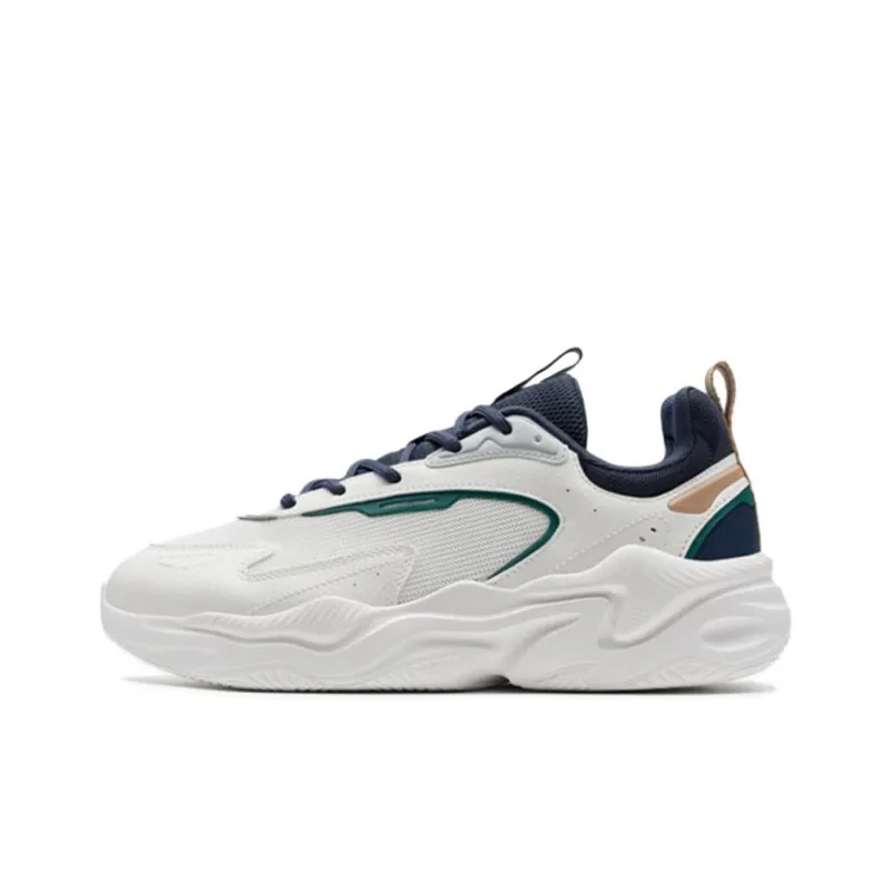 XTEP Cushioned Slip Resistant Low Top Casual Shoes Men's White Blue-0